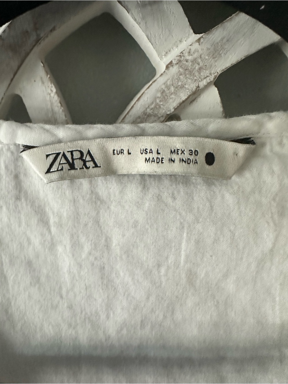 Zara White V-Neck short dress with Navy blue Detail - Picture 6 of 8